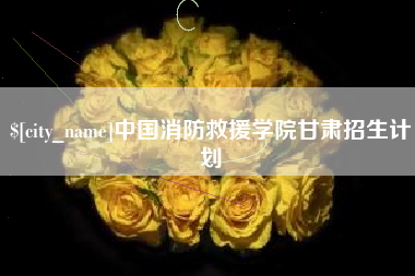 石家庄中国消防救援学院甘肃招生计划