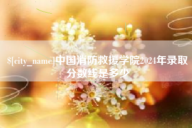石家庄中国消防救援学院2024年录取分数线是多少