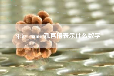 石家庄九宫格表示什么数字