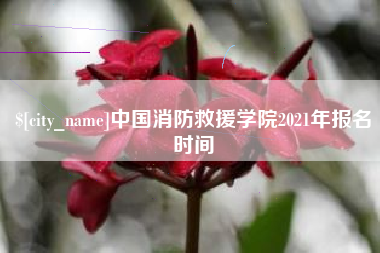 石家庄中国消防救援学院2021年报名时间