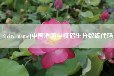 石家庄中国消防学校招生分数线代码