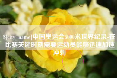 石家庄中国奥运会5000米世界纪录-在比赛关键时刻需要运动员能够迅速加速冲刺