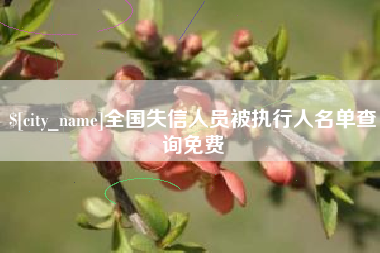 石家庄全国失信人员被执行人名单查询免费