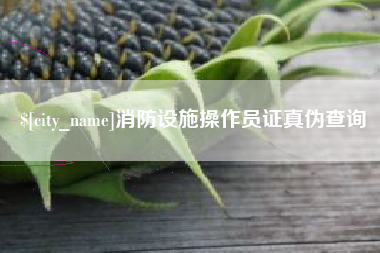 石家庄消防设施操作员证真伪查询