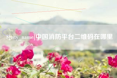 石家庄中国消防平台二维码在哪里