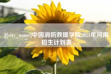 石家庄中国消防救援学院2021年河南招生计划表