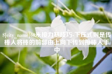 石家庄60米接力赛技巧-下压式则是传棒人将棒的前部由上向下传到接棒人手中