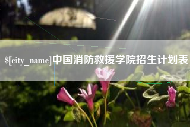 石家庄中国消防救援学院招生计划表