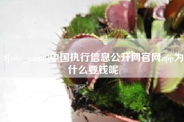 石家庄中国执行信息公开网官网app为什么要钱呢